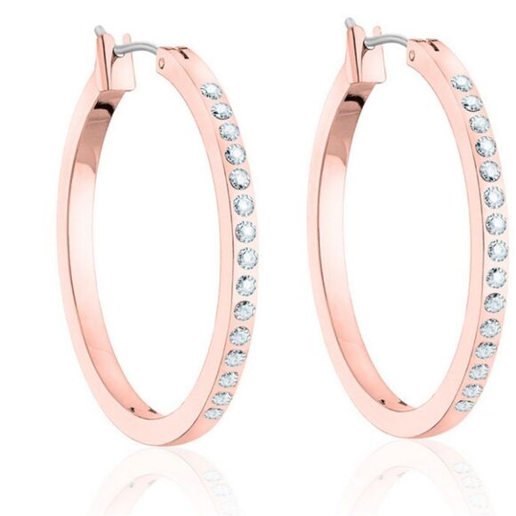 Rose Gold Swarovski Hoops medium - Picture 1 of 1